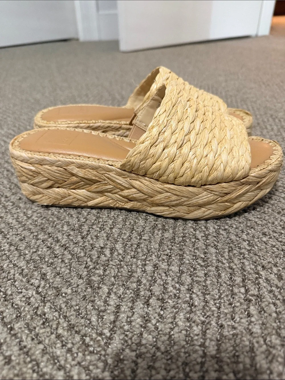 Dolce Vita Tan Woven Espadrille Slide Sandals